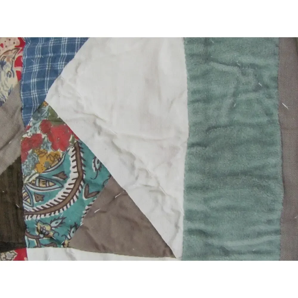 New POTTERY BARN Multi Star Patchwork Quilted Euro European Sham Cover Case